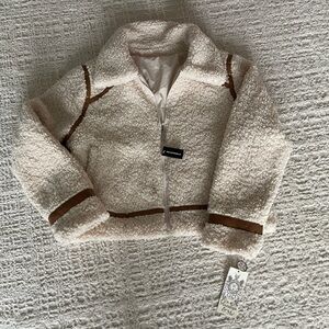 NWT Maralyn & Me Reversible Sherpa w/Faux Leather trim Jacket